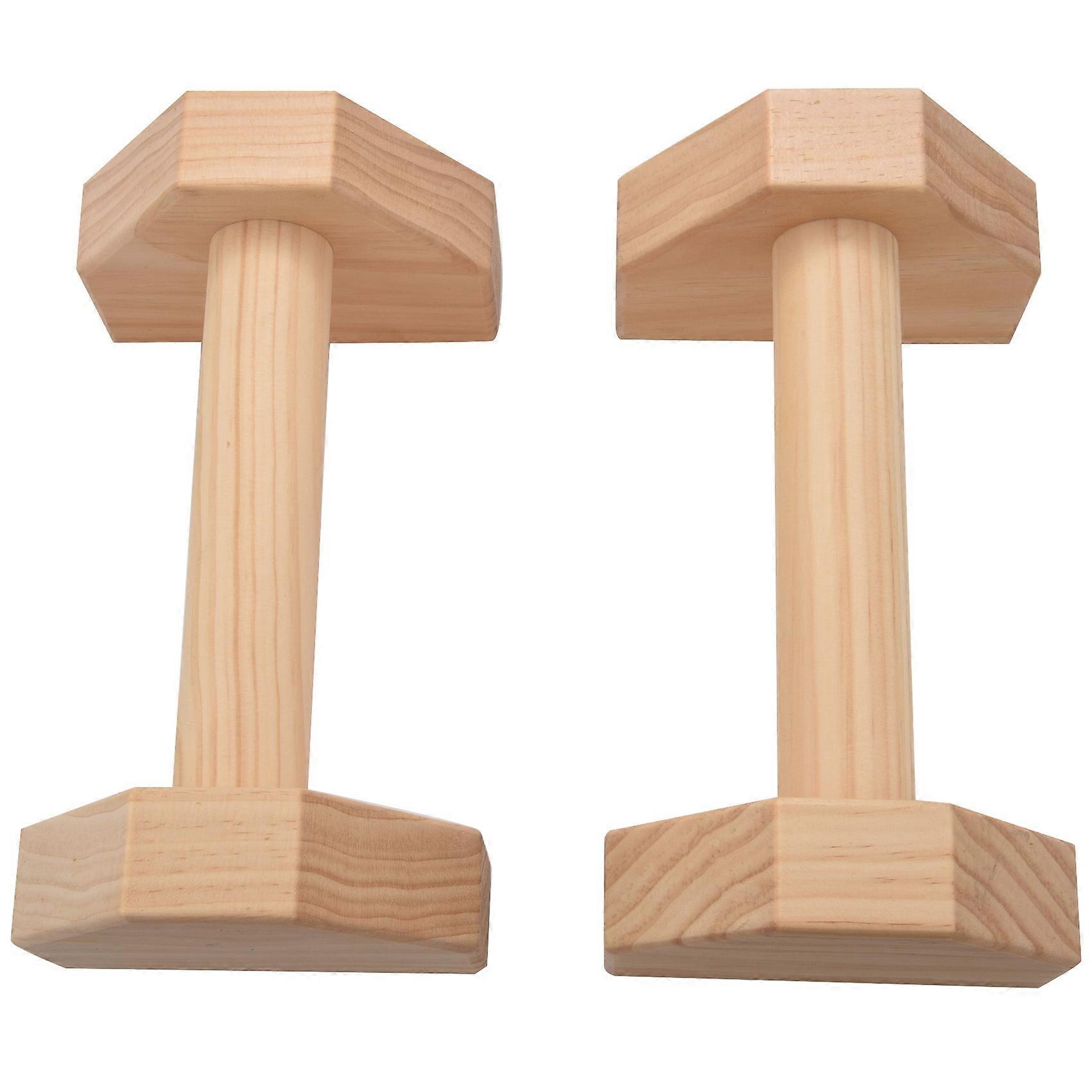 1 Pair Parallettes Gymnastics Calisthenics Handstand Bar Wooden Fitness Exercise Tools Gear Push-Up