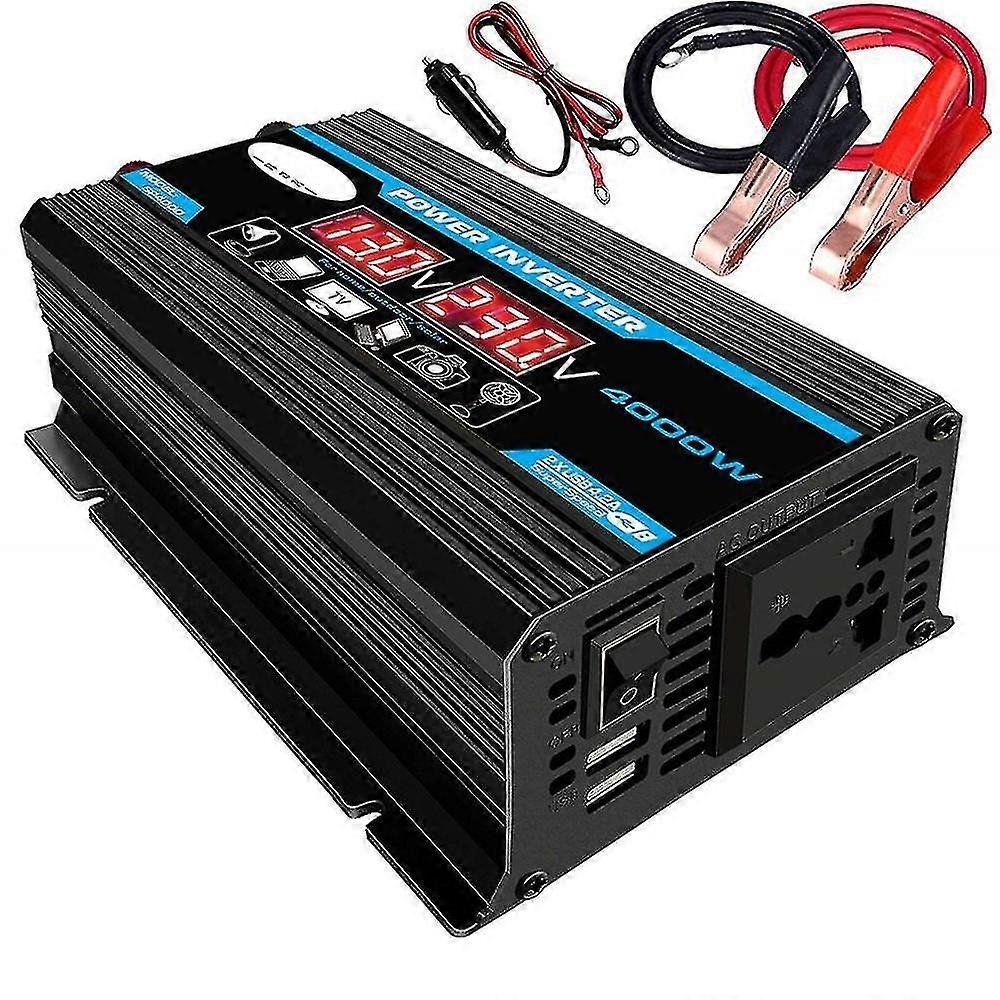 New 4000w 12v 220v/110v Led Ac Car Power Inverter Converter Charger Adapter Inversor Dual Usb Transformer Modified Sine Wave
