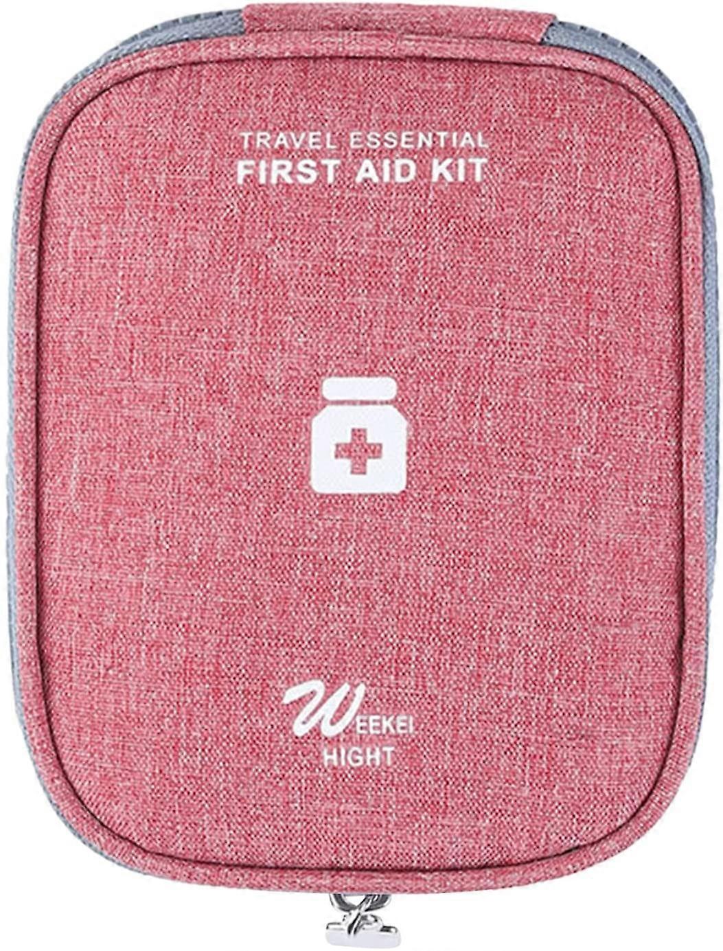 Portable Mini Kit First Aid Kit, Mini Travel First Aid Kit, Portable Empty Bag First Aid Kit Storage Bag for Camping, Hiking (Pink)