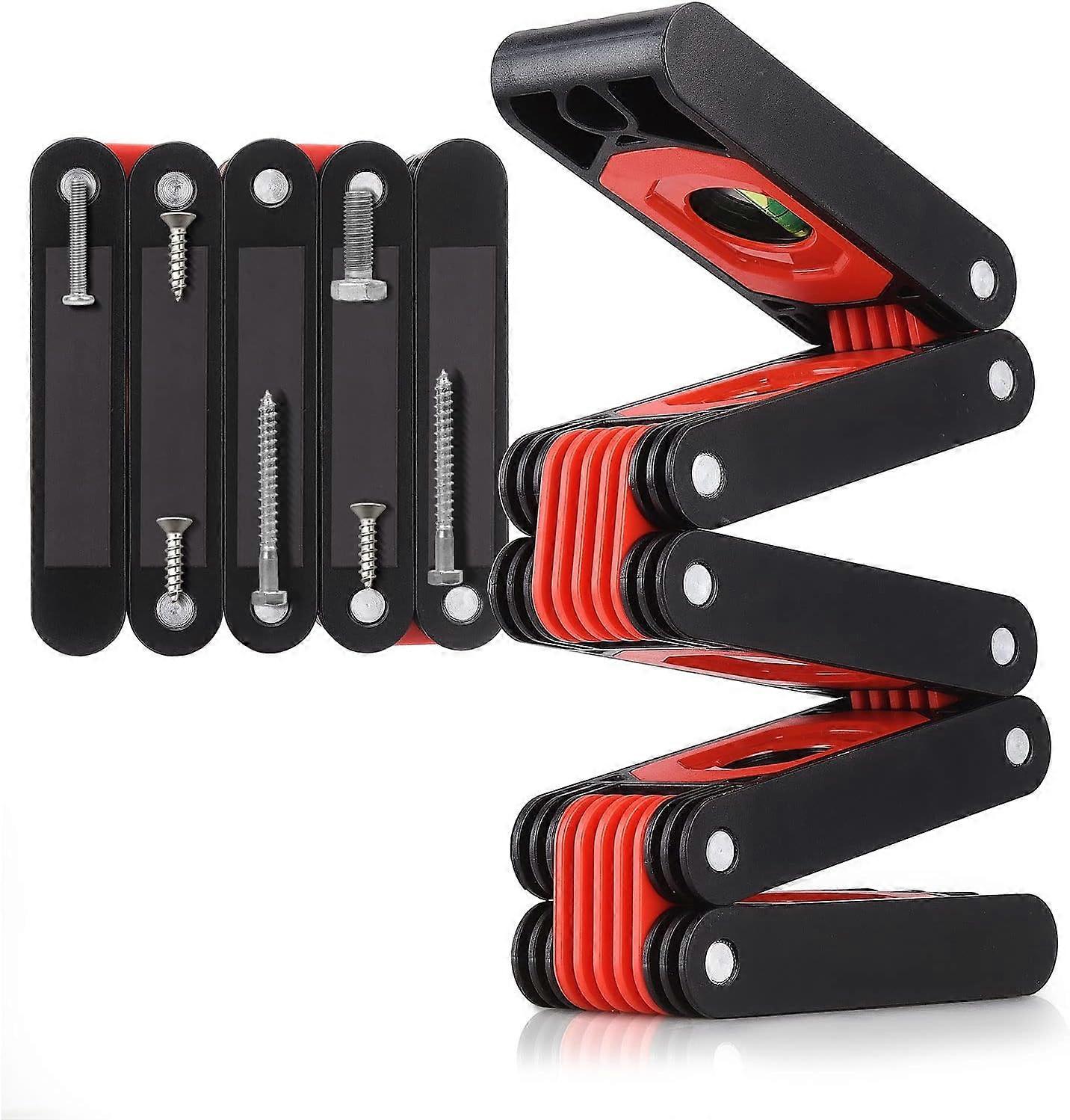 Foldable Spirit Level, Multi-Function Magnetic Spirit Level, Easy to Read Spirit Level, Bubble Staircase, Angle Tube, Multi-Angle Measuring, Woodworki