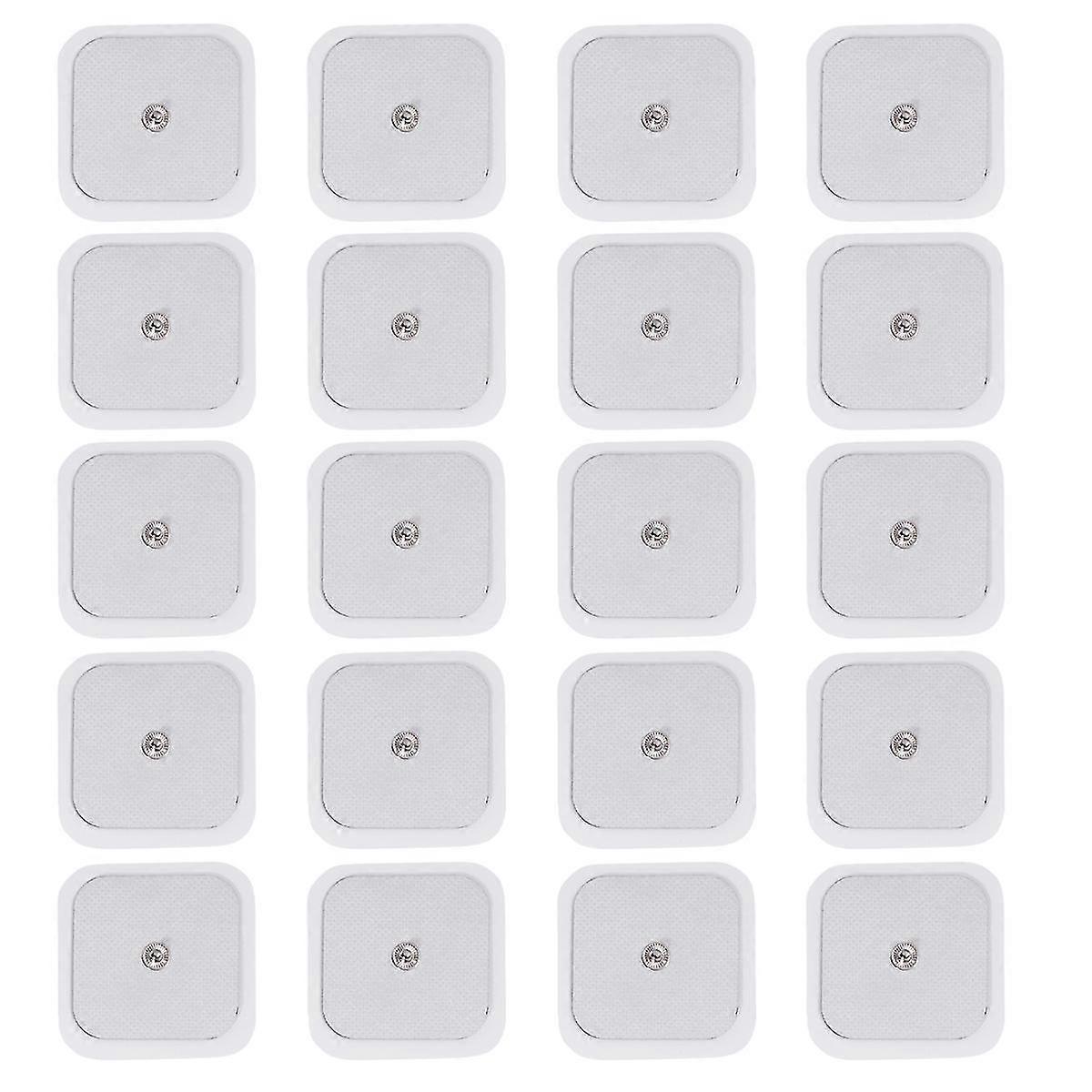 20pcs Snap Style Tends Unit Pad Replacement Adhesive Electrodes Pad (white)