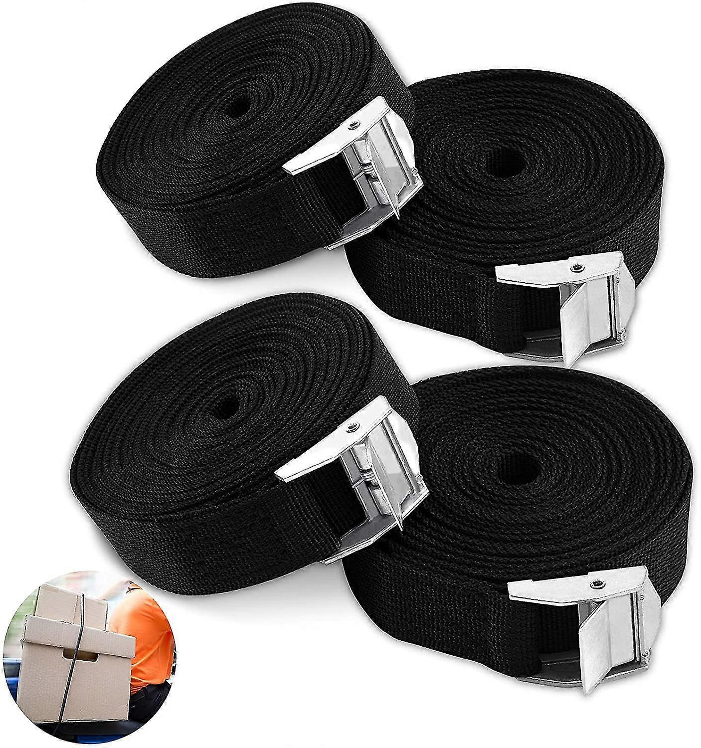 Pack Of 4 1m Adjustable Buckle Straps With Tensioning Straps