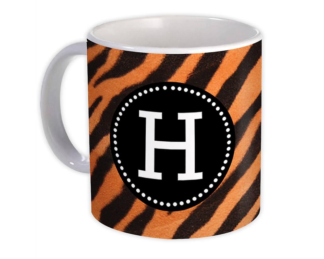 Gift Mug: Monogram Letter H Tiger