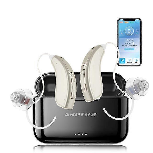 Bluetooth Hearing Aids for Seniors Rechargeable with Noise Cancelling APP Control Self-Fitting Wireless Music Stream Hand-free P