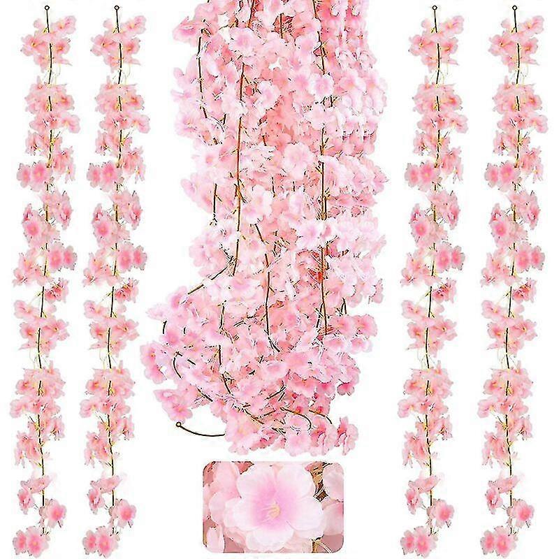 4 Pack 6ft Silk Artificial Cherry Blossom Garland Hanging