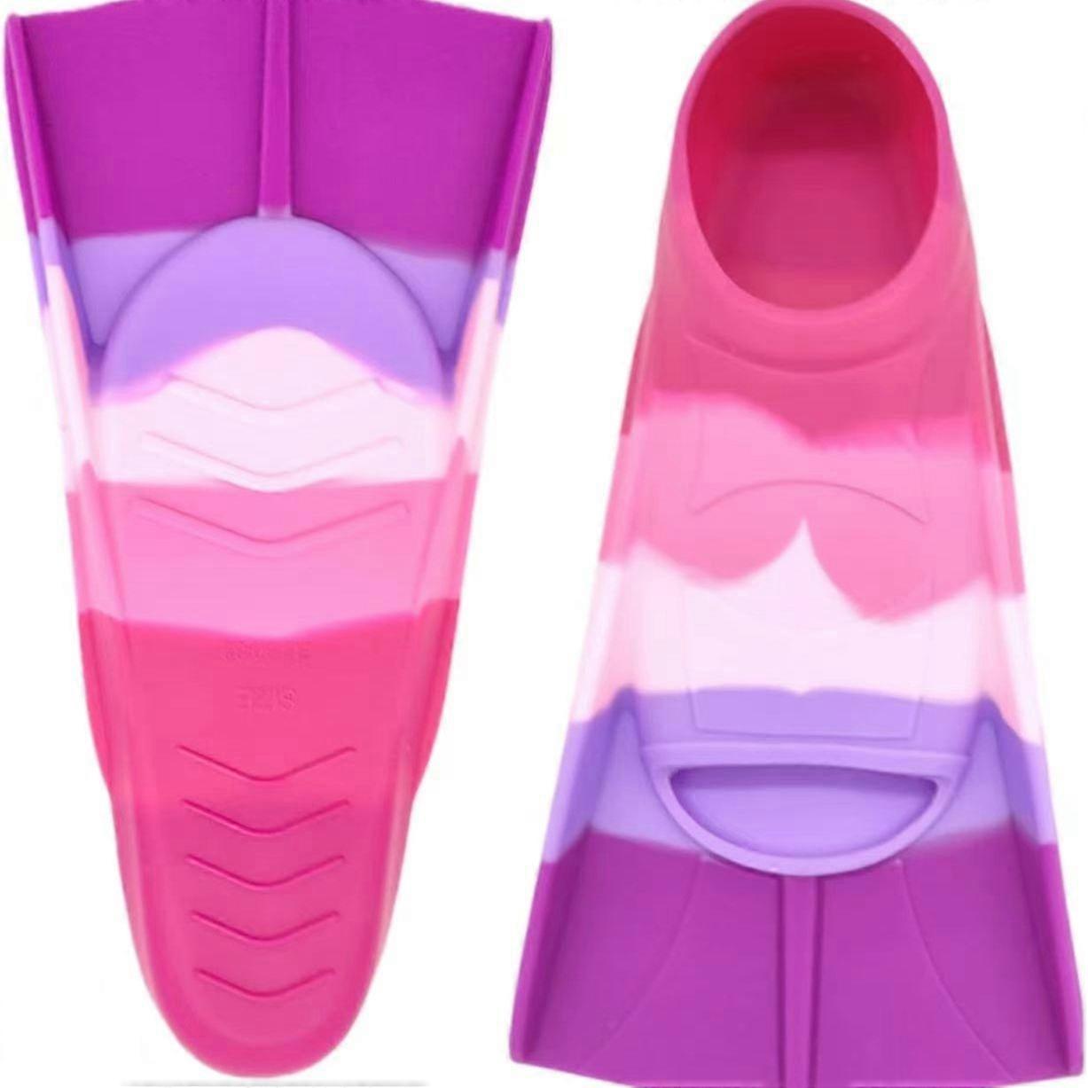 Swim Training Fins For Adult, Unisex Diving Frog Fins, Short Silicone Frog Fins