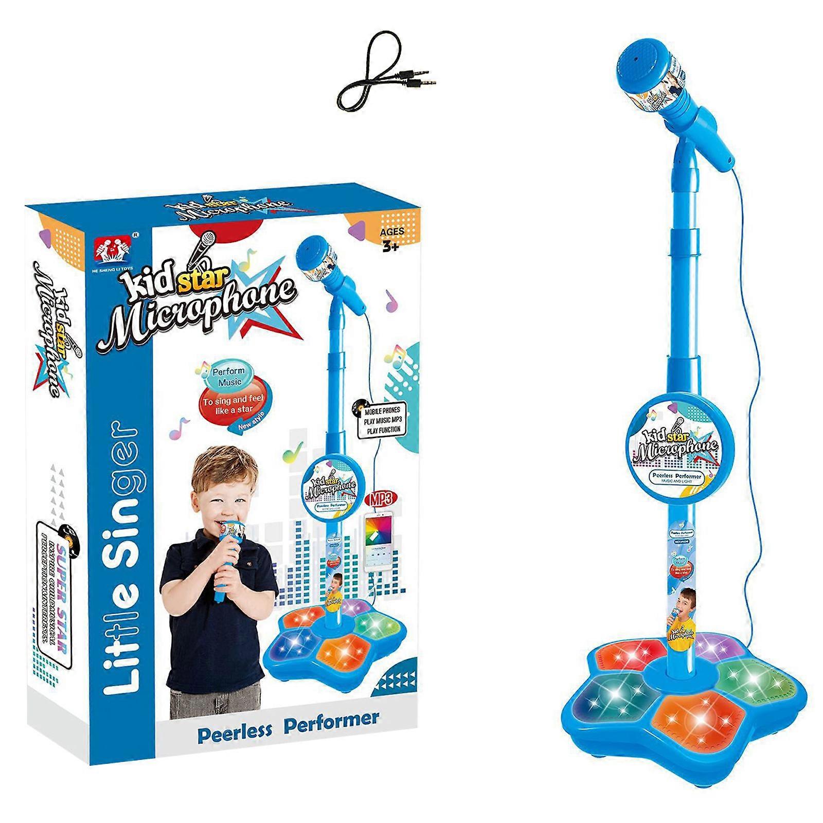 Instrument de musique jouet de microphone de karaoké pour enfants avec cadeau de filles de support réglable, 100% nouveau