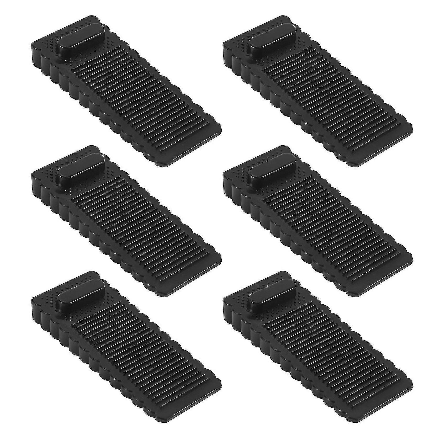 6 Pack Rubber Wedge - Sturdy And Stackable Door Stoppers - Slip-resistant Rubber Door Stop Works On