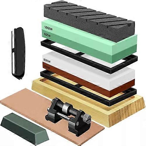 Knife Sharpener - 2 Stones + Accessories Ruhhy 23763