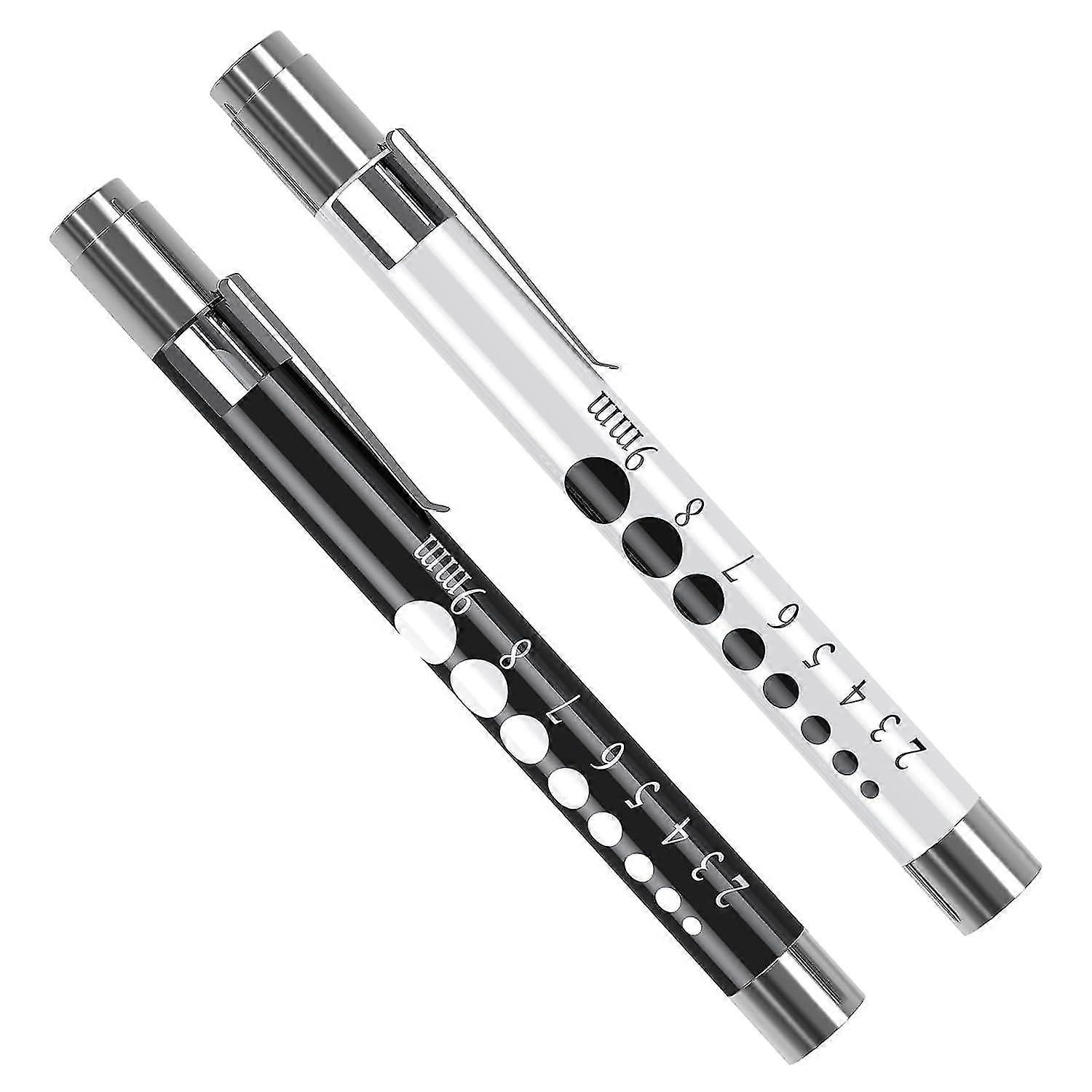 Pen Lights For Nurses, 2pcs/5pcs Reusable Medical Penlights With Pupil Gauge For Nursing Doctor Students