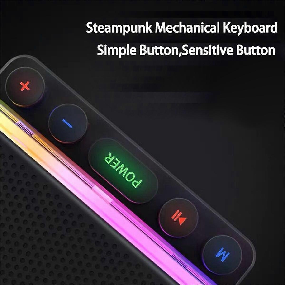 Wireless Bluetooth Speaker RGB Lights Speaker Stereo Subwoofer Transparent Support USB TF Play Sound Bar Game