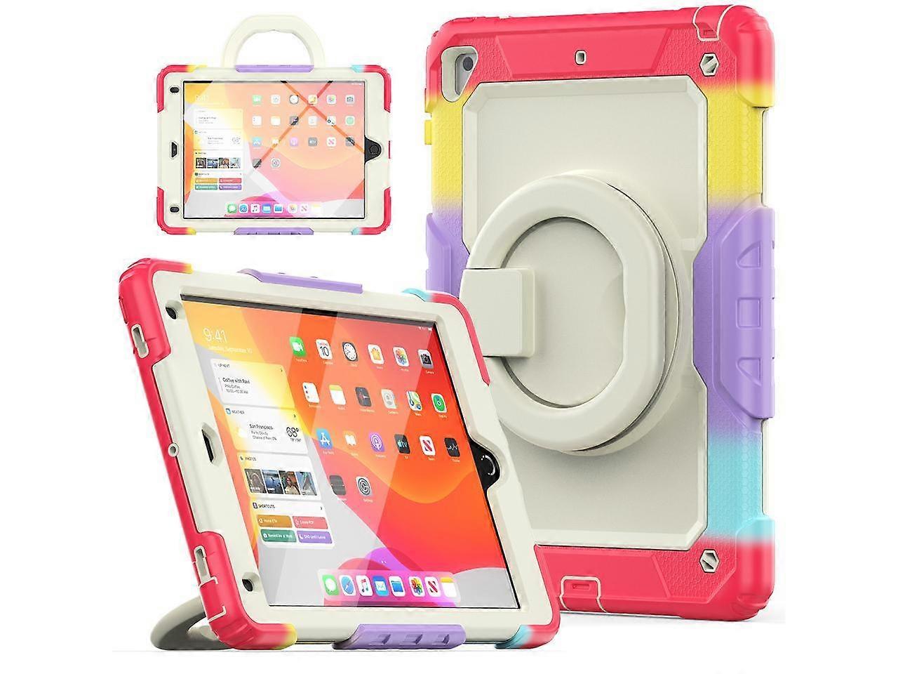 Case for iPad 9.7 inch 2018 2017 with Screen Protector Pencil Holder [360 Rotating Hand Strap]Stand Shoulder Strap for iPad 5th / 6th Generation / Air