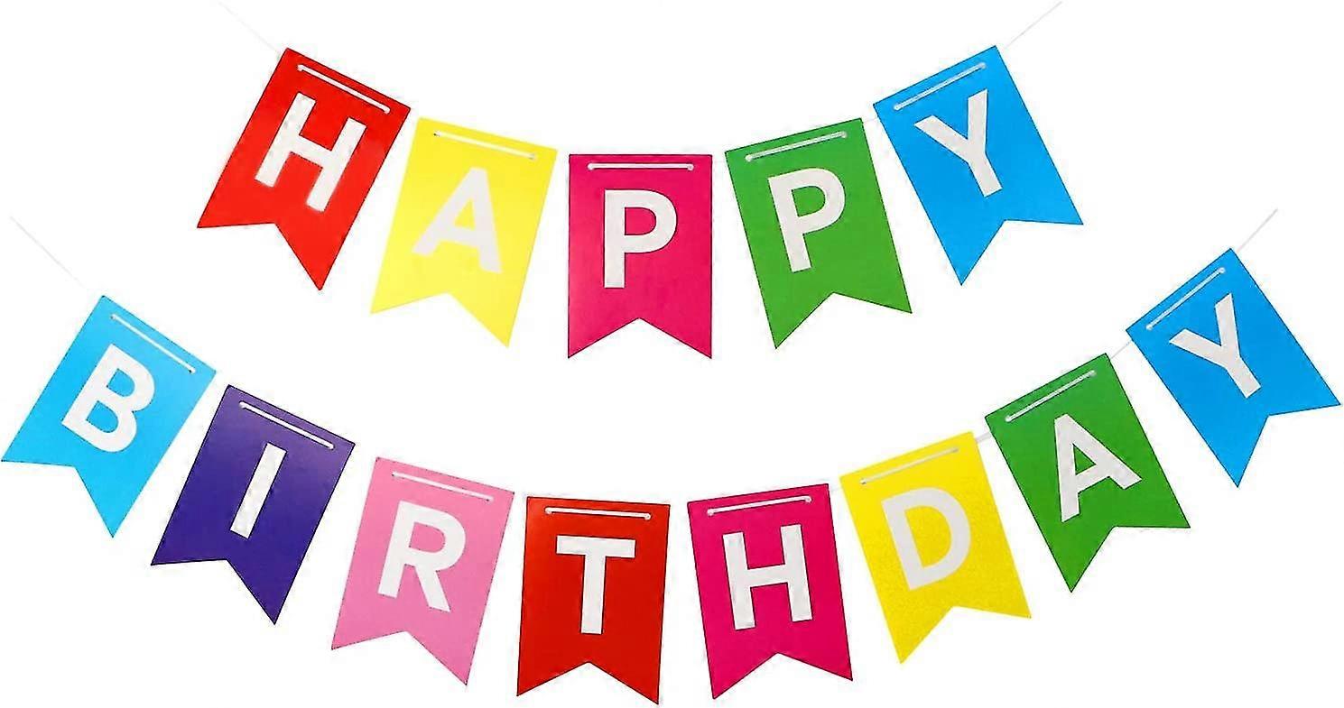 Rainbow Happy Birthday Banner, Multicolor