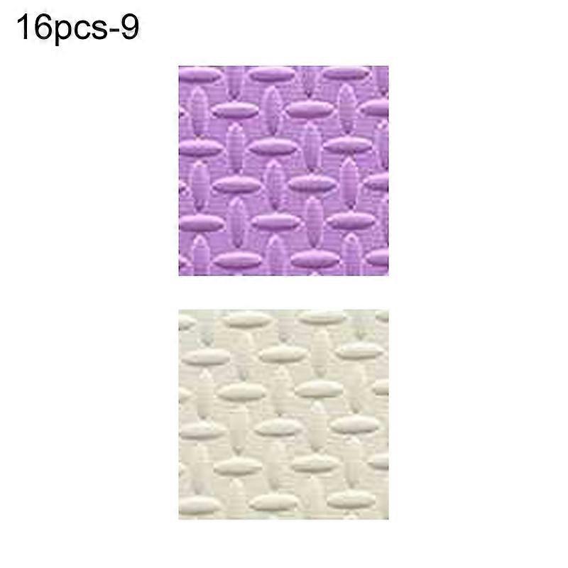 16Pcs Play Mat Anti-slip Interlock Square Exercise Tiles Floor Carpet for Children Room