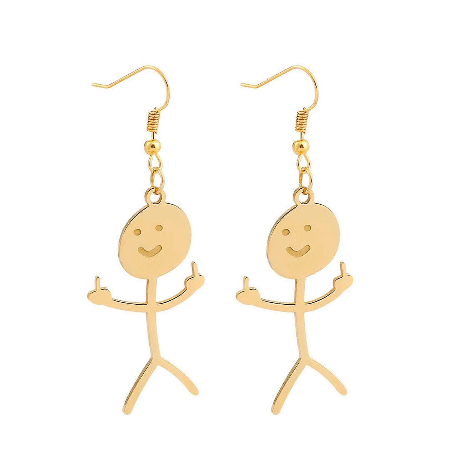 Cool Funny Middle Finger Eartes Lindo Handmade Smiley Face Dangle Drop Eartes