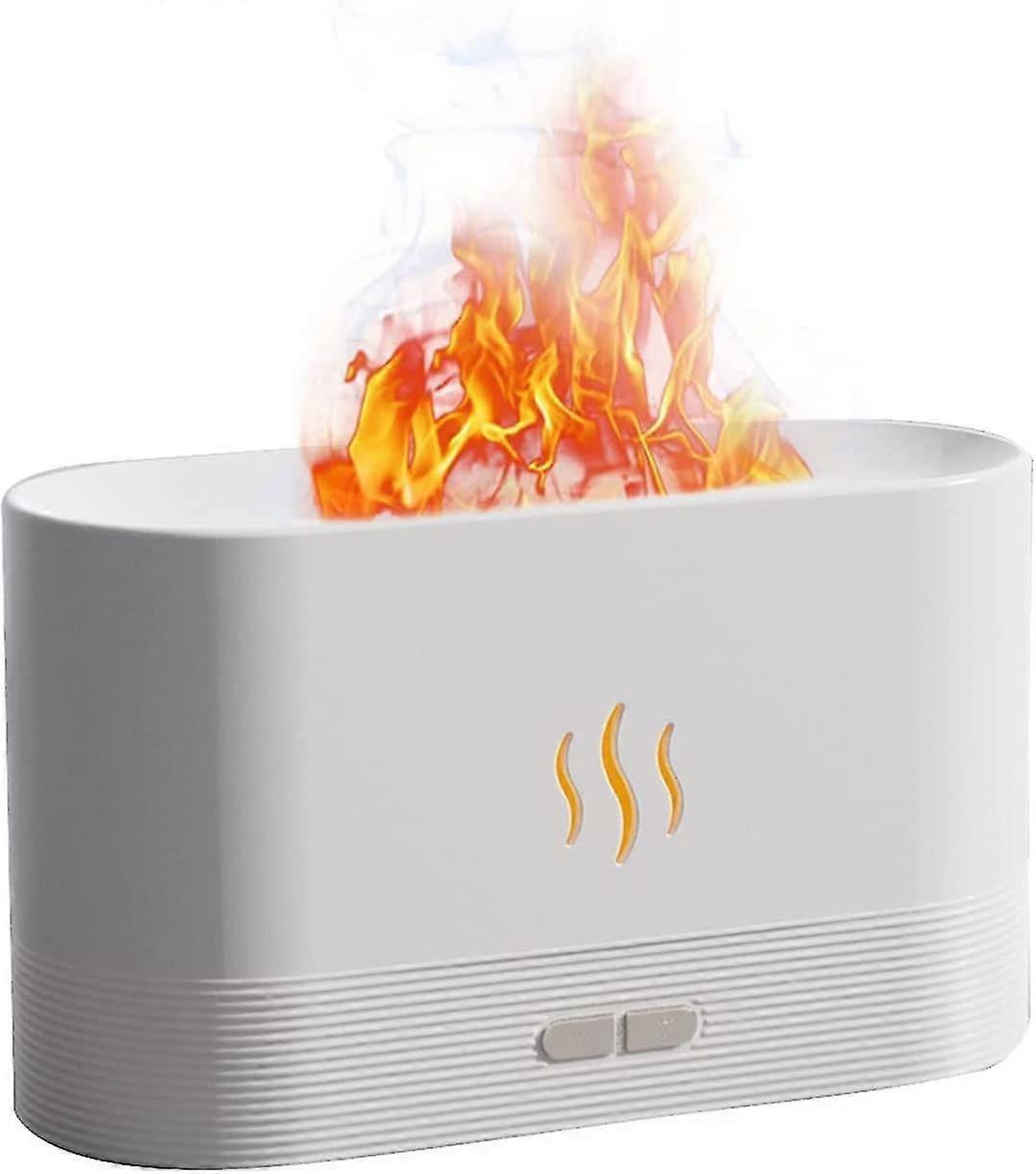 Usb 180ml Simulated Flame Humidifier Aroma Diffuser Automatic Off (white) T-x