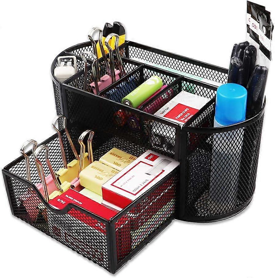 9-Compartment Desk Organizer: Perfect for Scissors and Post-It Notes!