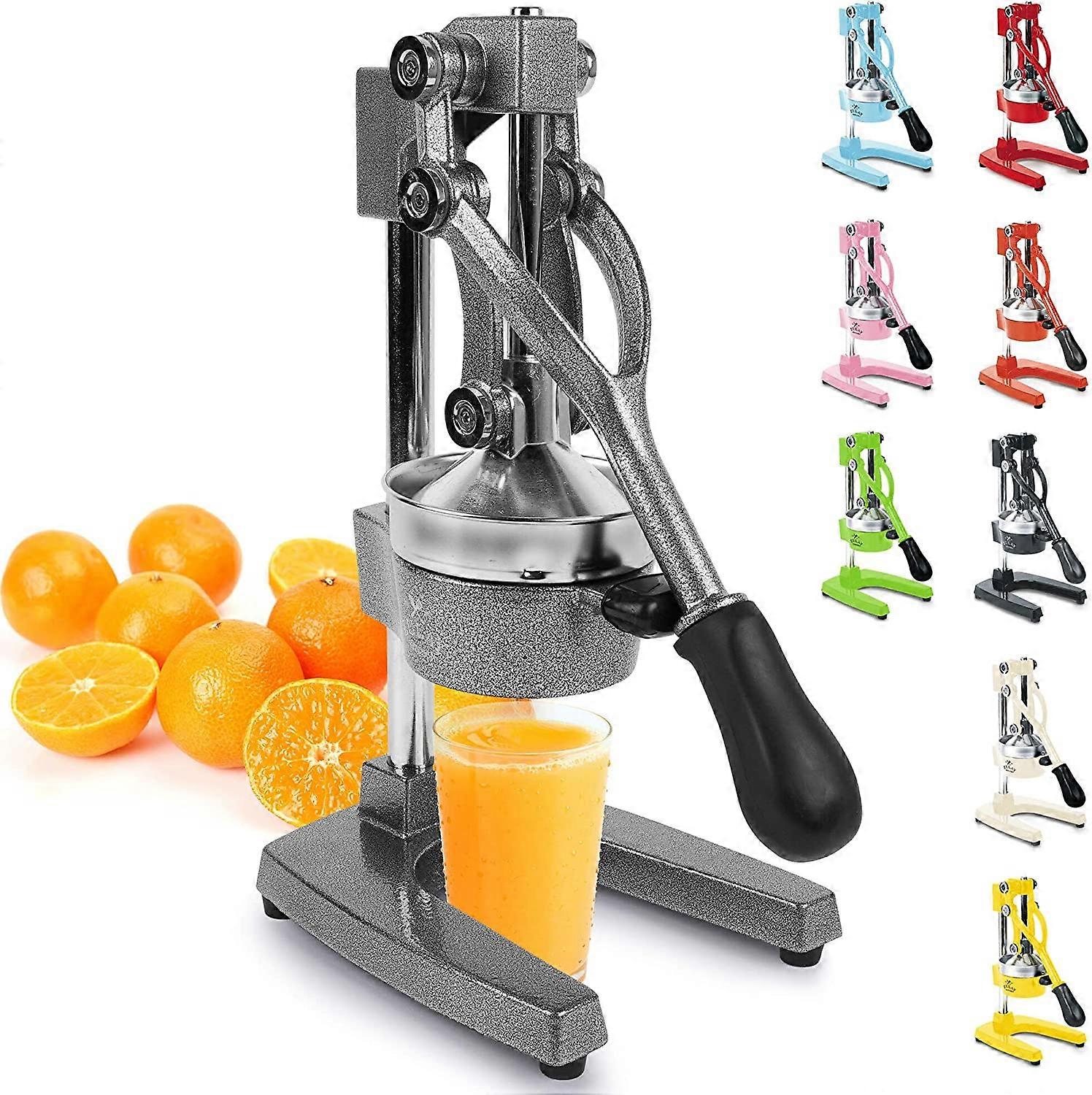 المطبخ الأعلى تقييما Zulay التجاري المعدني البرتقالي الليمون الليمون الجير عصارة - جودة عالية الثقيلة دليل الحمضيات الصحافة عصارة رمادي