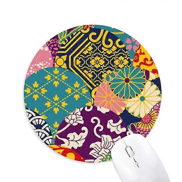 Flowers Leaves Lines Pattern Mouse Pad