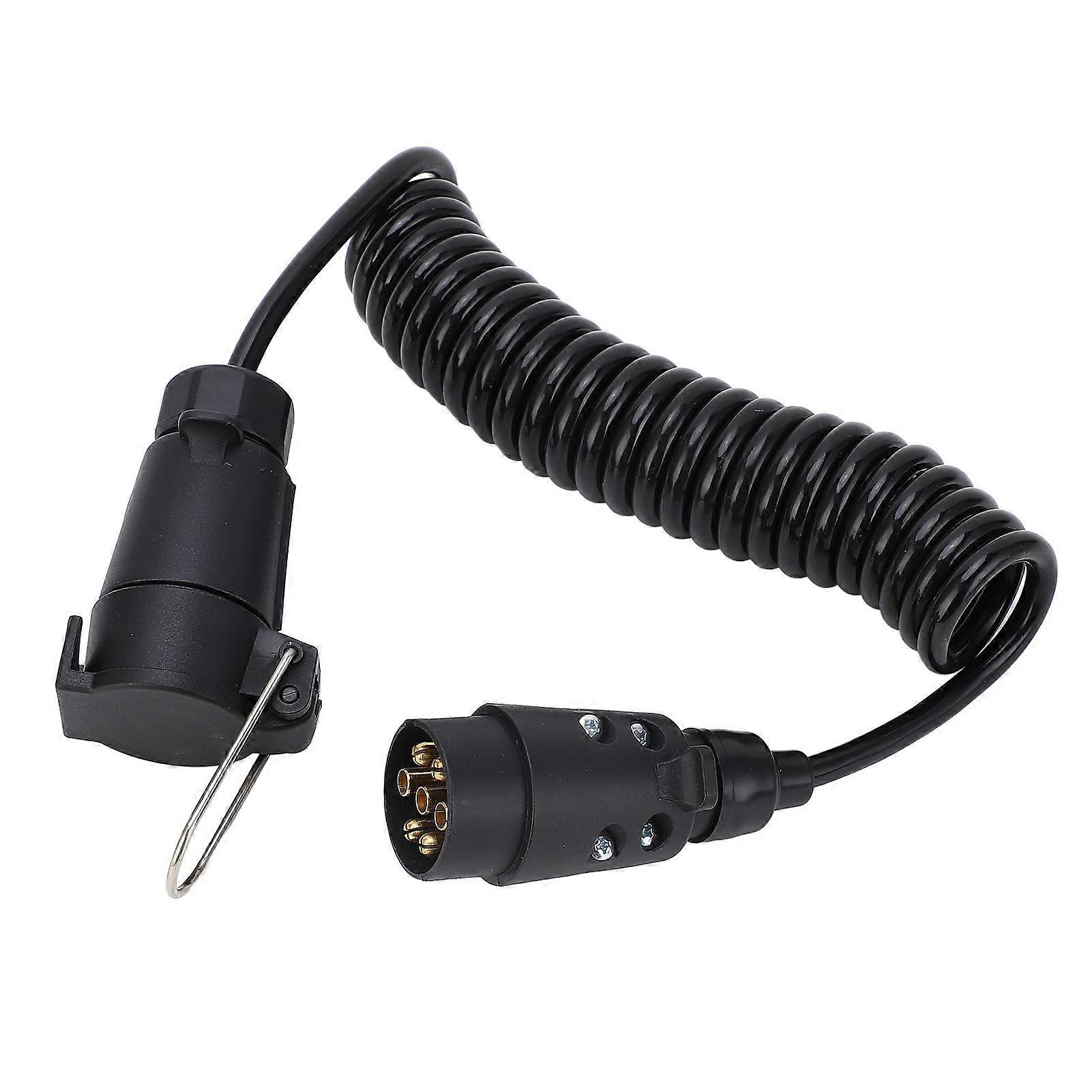 12V 24V Remorque Plug Cordon 7 Core TPU Ressort Remorquage Enroulé Fil Stable Signal Transmission pour RV Voiture Navire