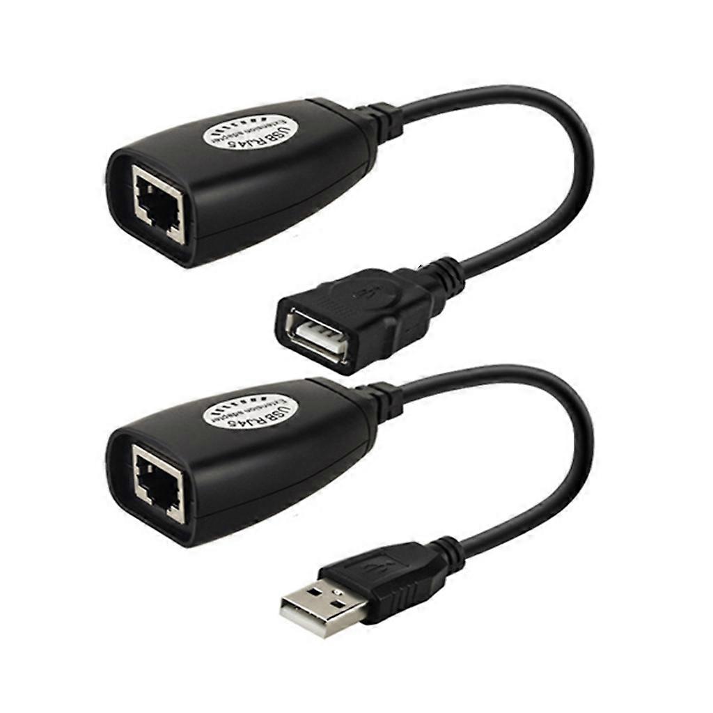 2 Stück USB zu RJ45 LAN Kabel Verlängerung Adapter Extender über Cat5 RJ45 Cat6