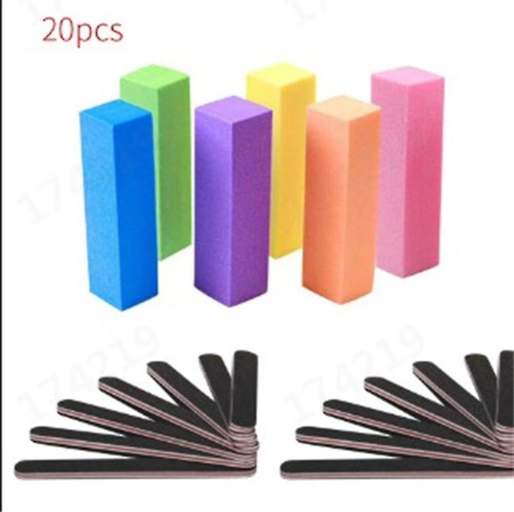 20 Pcs Professional Manicure Tools Kit Rectangular Art Care Buffer Block Tools