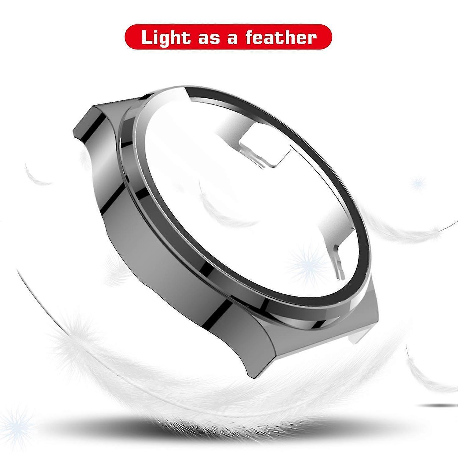 Hard PC Plating Case with HD Tempered Glass Screen Protector Full Coverage Protective Cover Thin Cle