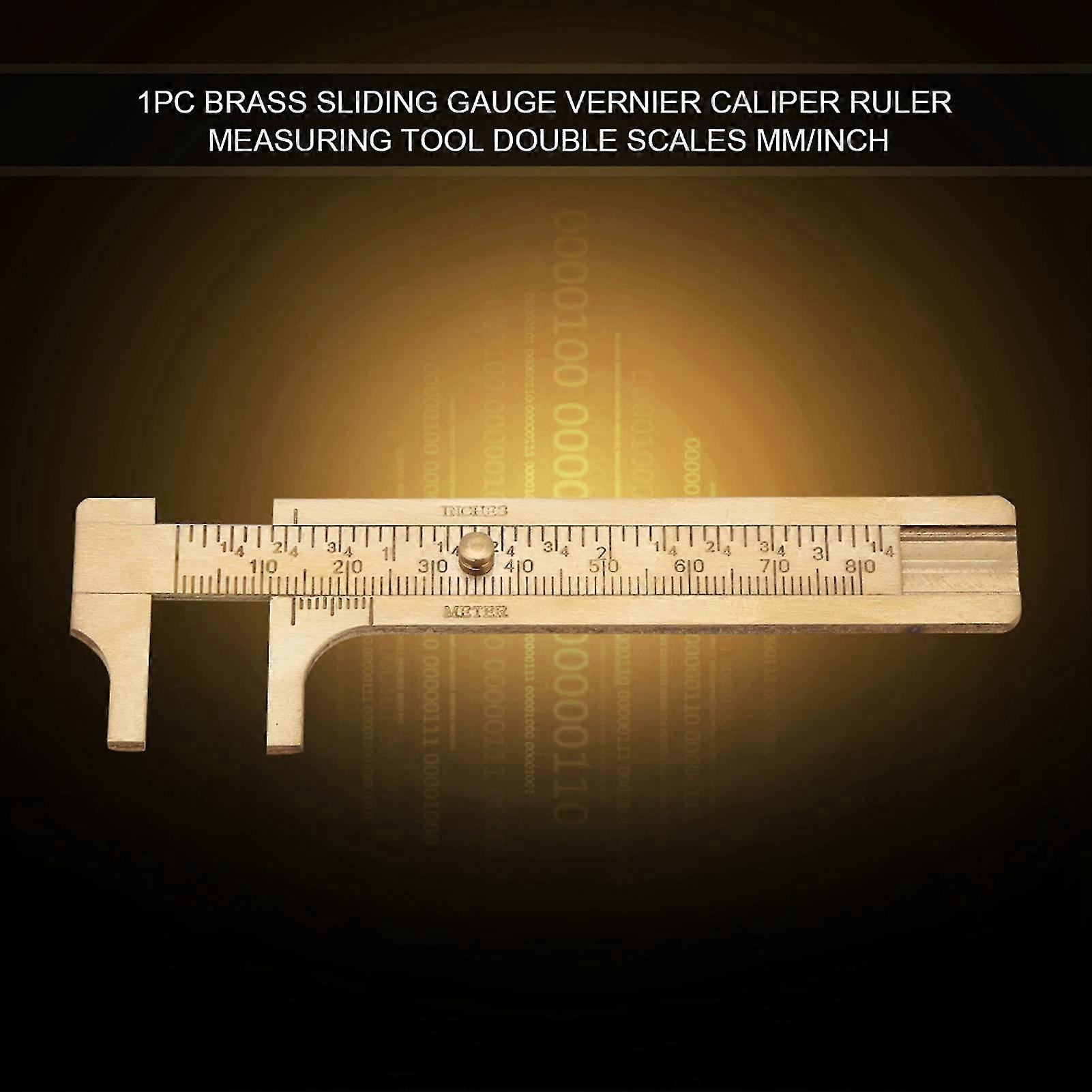 80mm Double Scales Brass Sliding Gauge Vernier Caliper Ruler Measuring Tool (1pc)
