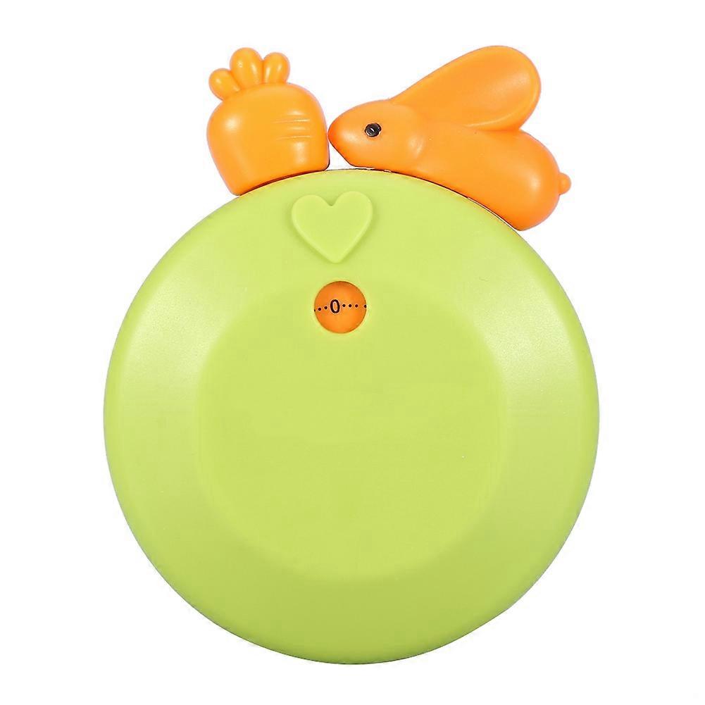 Mechanical Cooking Timer Cartoon Rabbit Manual Counters Kitchen Alarm Timing Tool(Green)