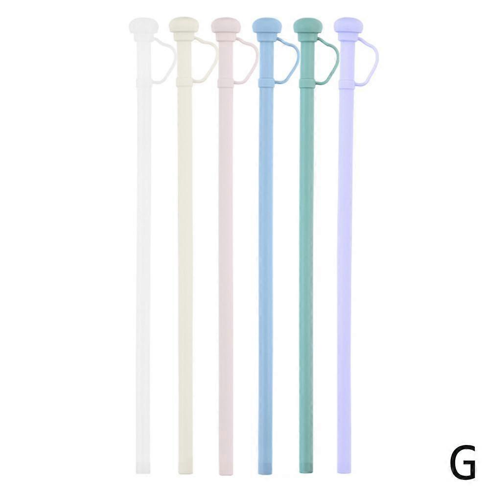 Silicone Long Reusable Straw with Straw Cap Drinking Straw Dustproof Soft Str