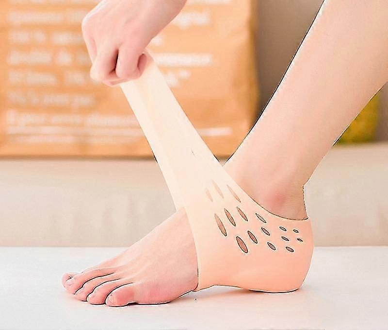 Invisible Height Increase Silicone Socks Gel Heel Pads Orthopedic Arch Support Heel Cushion Insoles Foot Massage Pad Unisex