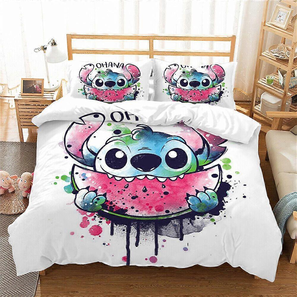 v225 Lakan Sängkläder Set Stitch Tryckt Säng Påslakan Set 3 delar sängkläder 3-delat sängkläder set (1 påslakan + 2 kudde shams) y225