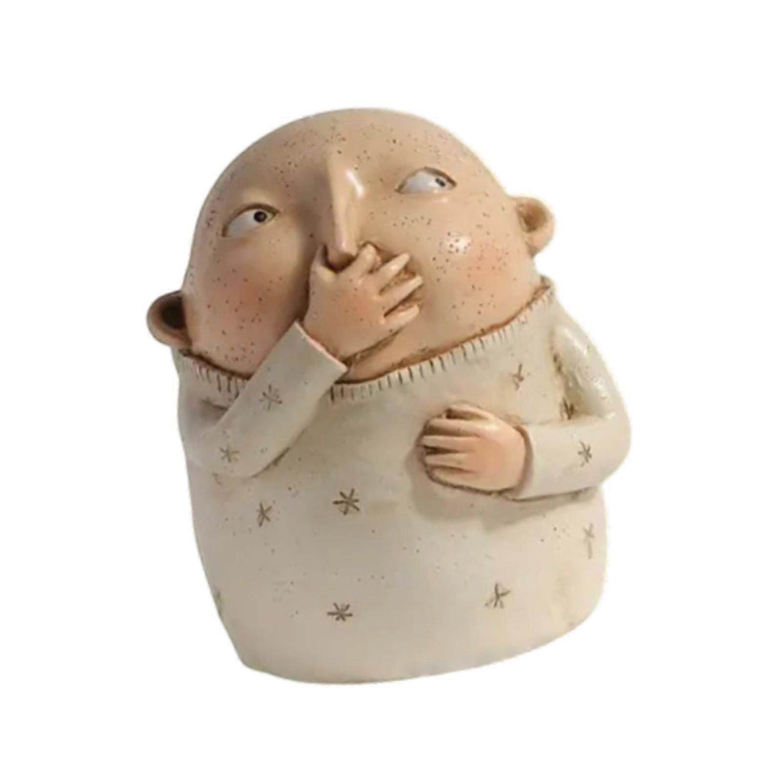 Holding Nose Bathroom Statue Shelf Unique Crafts Centerpiece Vulgar Figurine
