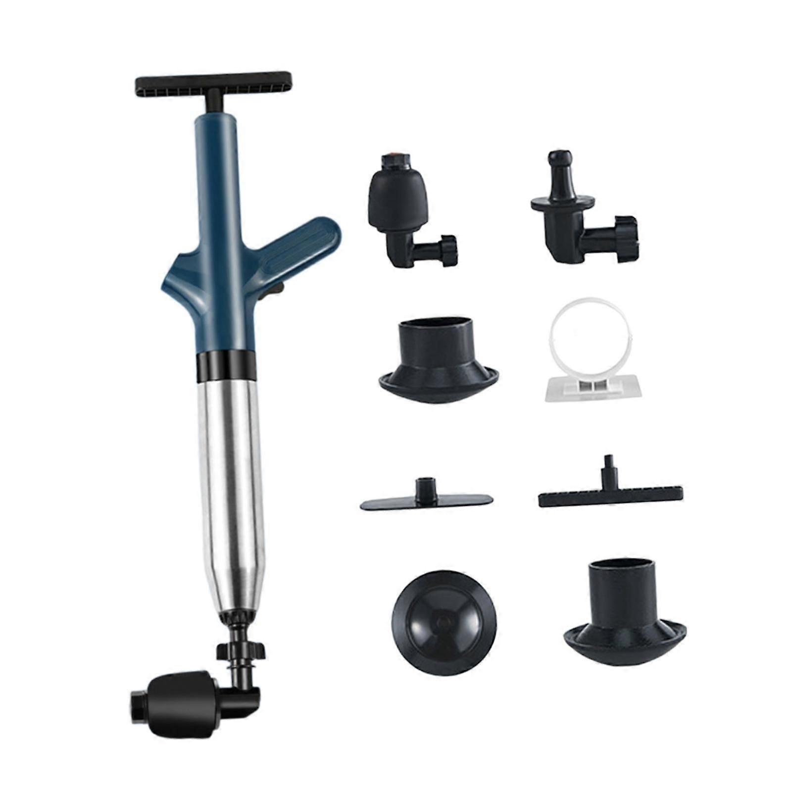 High Pressure Air Plunger Toilet Plunger for Clogged Pipe Toilet Floor Drain Blue