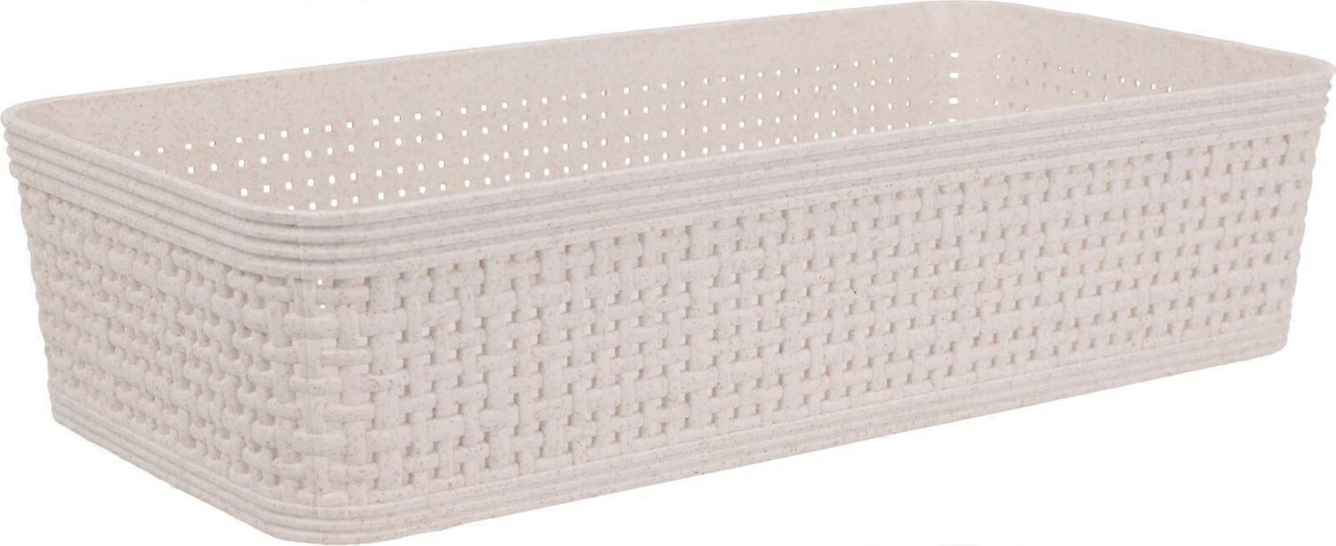 Korg Förvaring Beige Flätad Plast 25,3x13,3 cm 2-pack