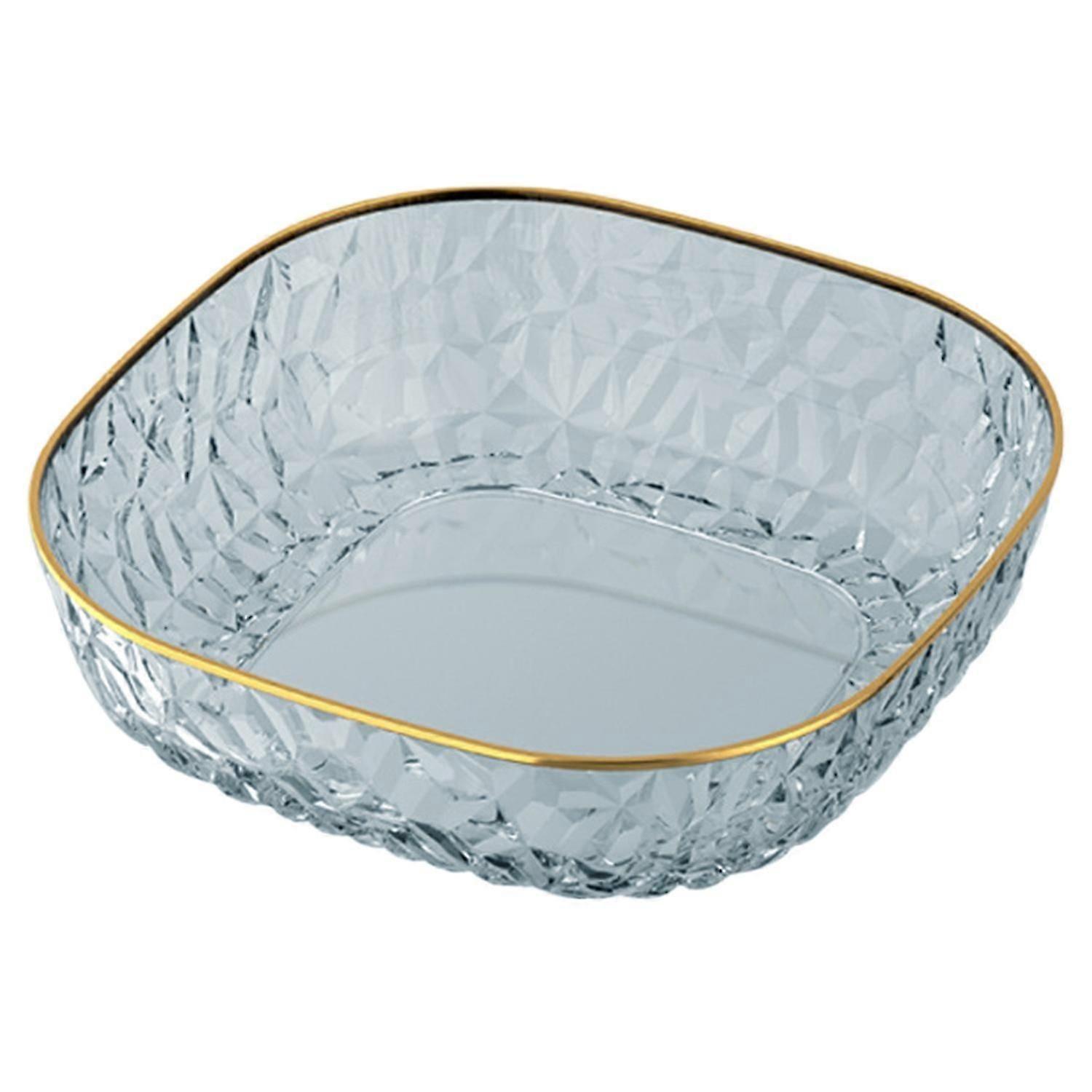 Fruit Plate Translucent Diamond-texture Light Luxury Large Capacity Fruit Plate Versatile Elegant