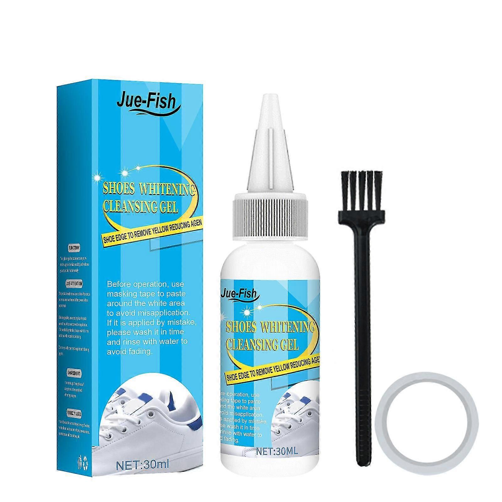 Petit artefact de nettoyage de chaussures blanches - nettoyant, décontamination, bord jaune - agent de cirage de chaussures sans lavage