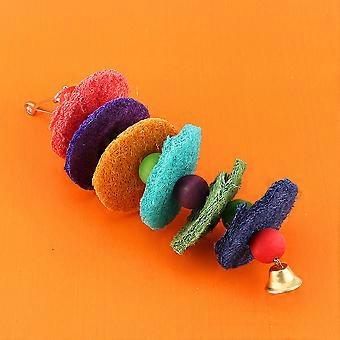 Purple Colorful Bird Toys Parrot Cage Toys Cockatoo Sponge Bite-Resistant Handmade Parrot Toys