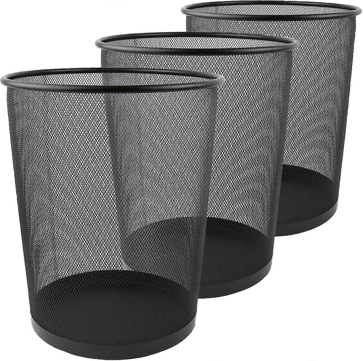 Mesh Wastebasket, Wire Construction, Office Trash Container
