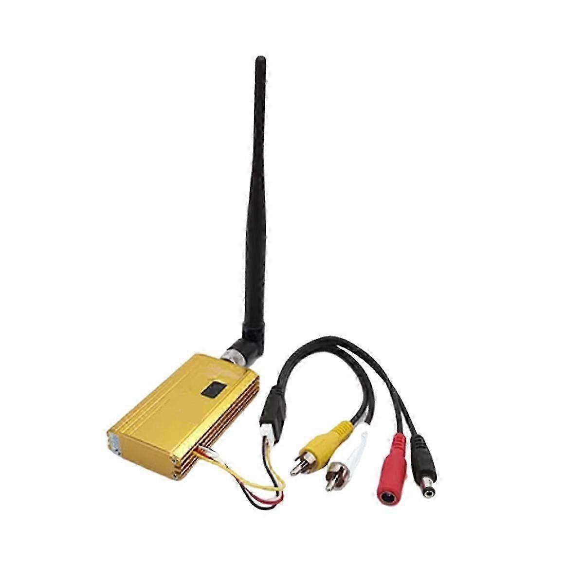 Wireless FPV Transmitter+Receiver 1.2Ghz 1500MW 8CH AV Sender TV Audio Video Transmitter for QAV250