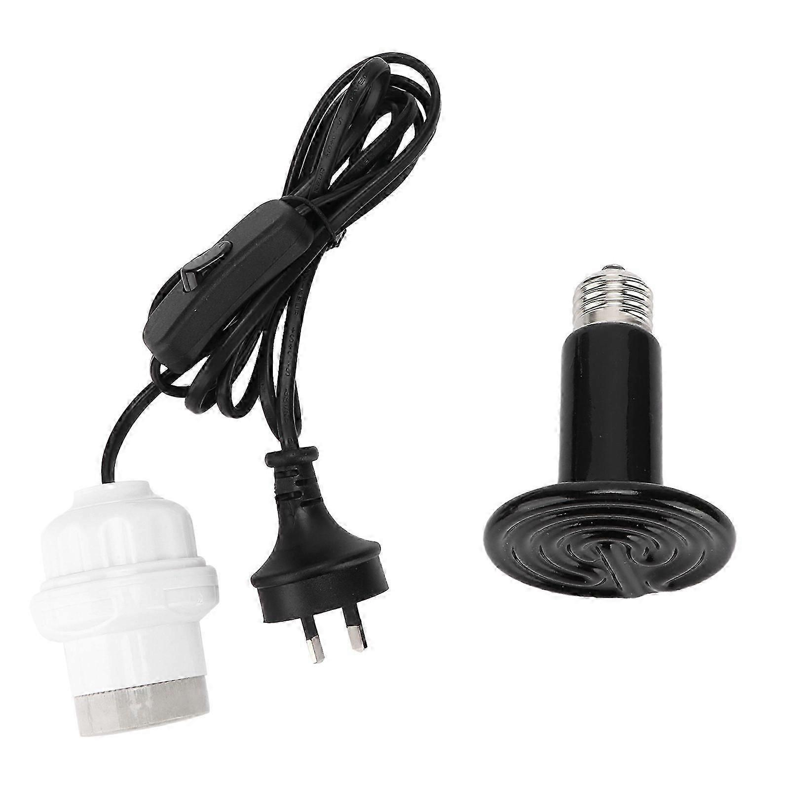 Portalampada riscaldante E27 con lampadina a infrarossi in ceramica a emissione di calore per rettili e anfibi 100W