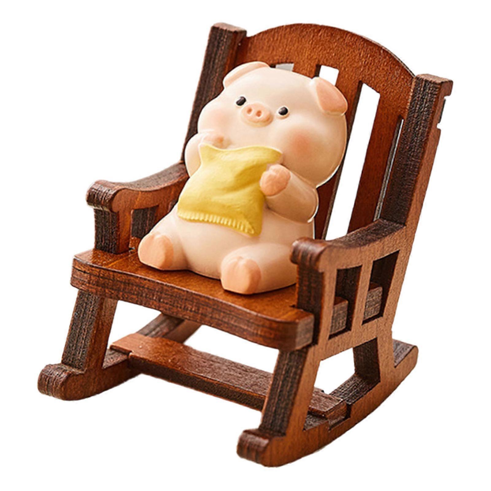 تماثيل مصغرة تمثال رائعتين كرسي هزاز تمثال حيواني للمكتب وغرفة النوم زخرفة المنزل