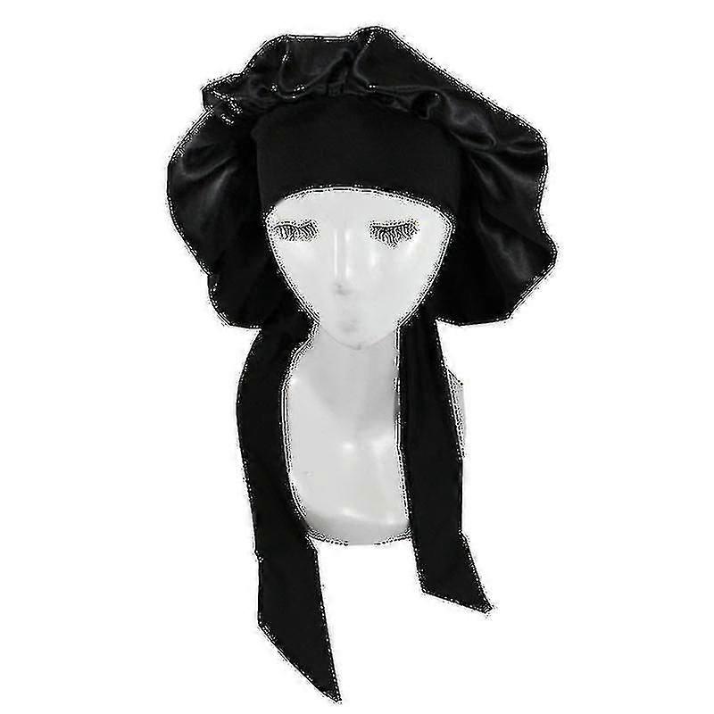 Silk Bonnet Satin Bonnet For Sleeping Bonnet With Tie Band Night Cap-hao