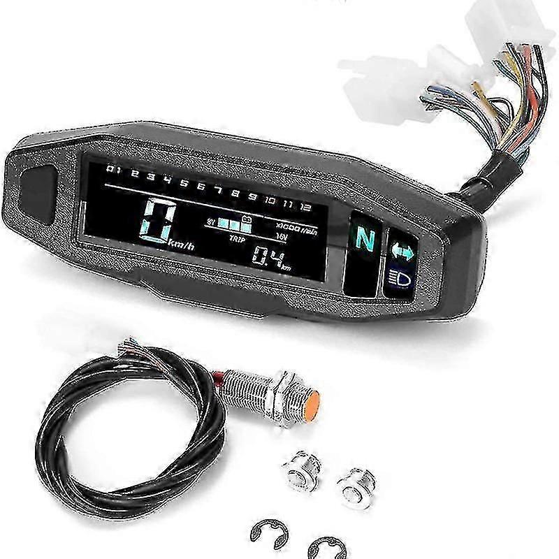 Motorcycle Speedometer Meter Universal Lcd Digital Odometer Counter Motorbike