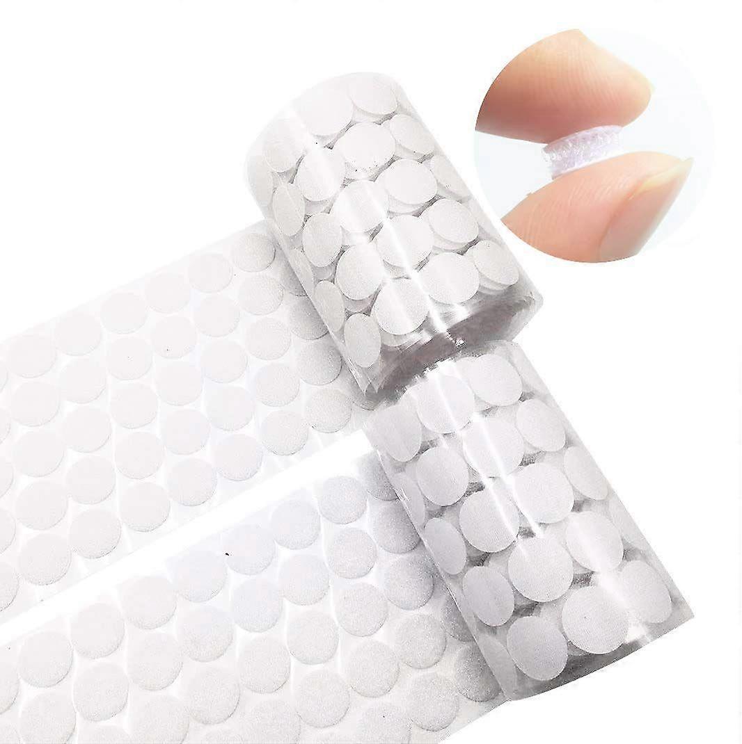 Adhesive Hook and Loop, 504 Pairs 10mm Self Adhesive Hook and Loop Round Adhesive Pad Sticky Point Coins Back, Self Adhesive Dots Back Points Coins (W