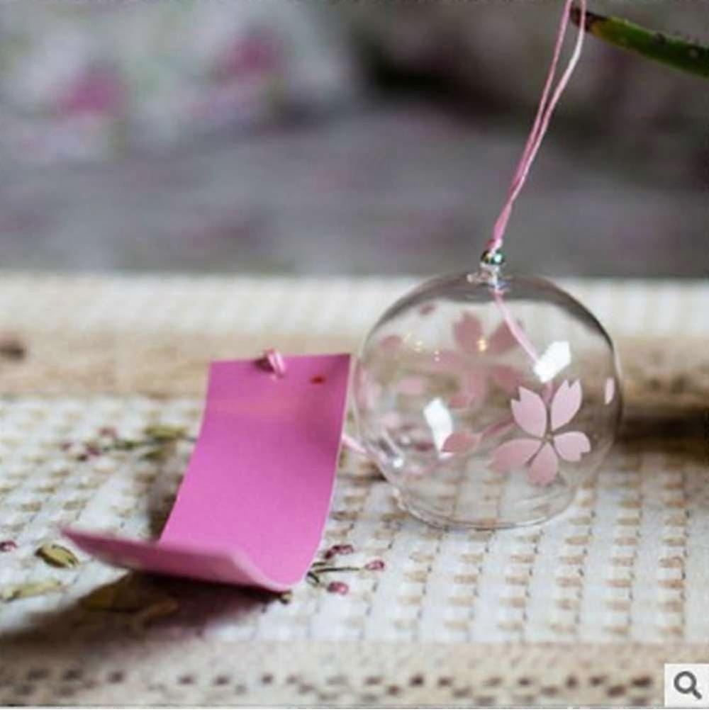 Handpaint Japanese Style Label Wind Blessing Bell Simple Beautiful Pattern Label Home Craft Handmade Sakura Glass Chimes Pendnat