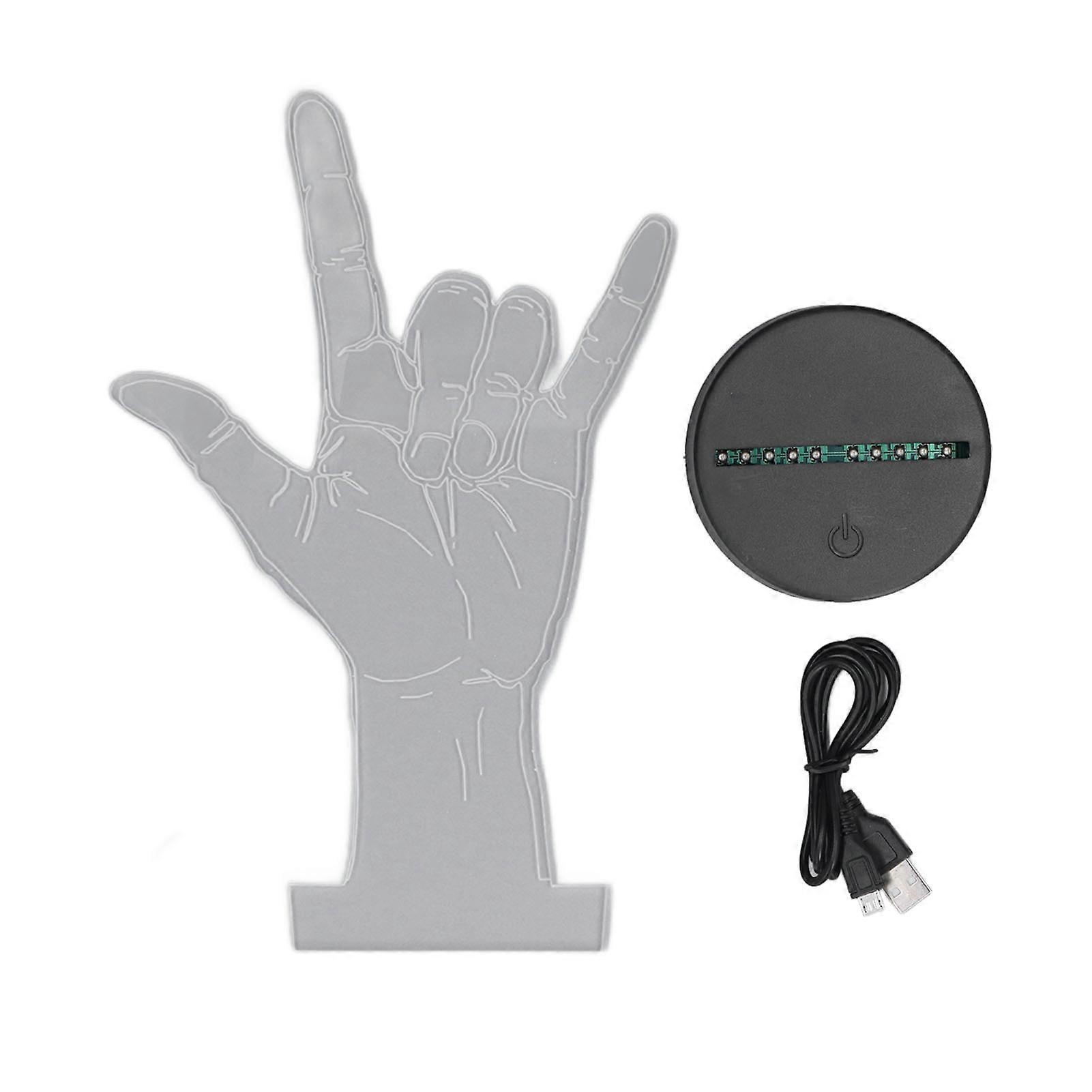 3D Sign Language I Love You Night Light Touch Control USB Or Battery Powered Adjustable Brightness Valentine's Day Gift