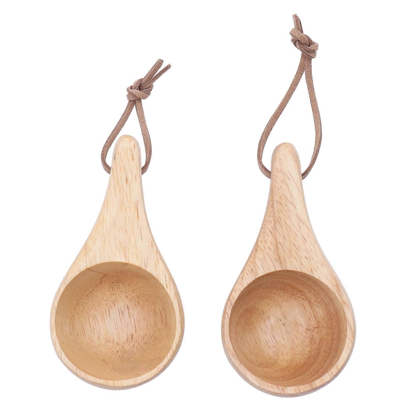 Camping Mug Set - 2Pcs Mini 25ML Drinking Tea Cups Made of Rubber Wood for Hiking and Picnic Activities