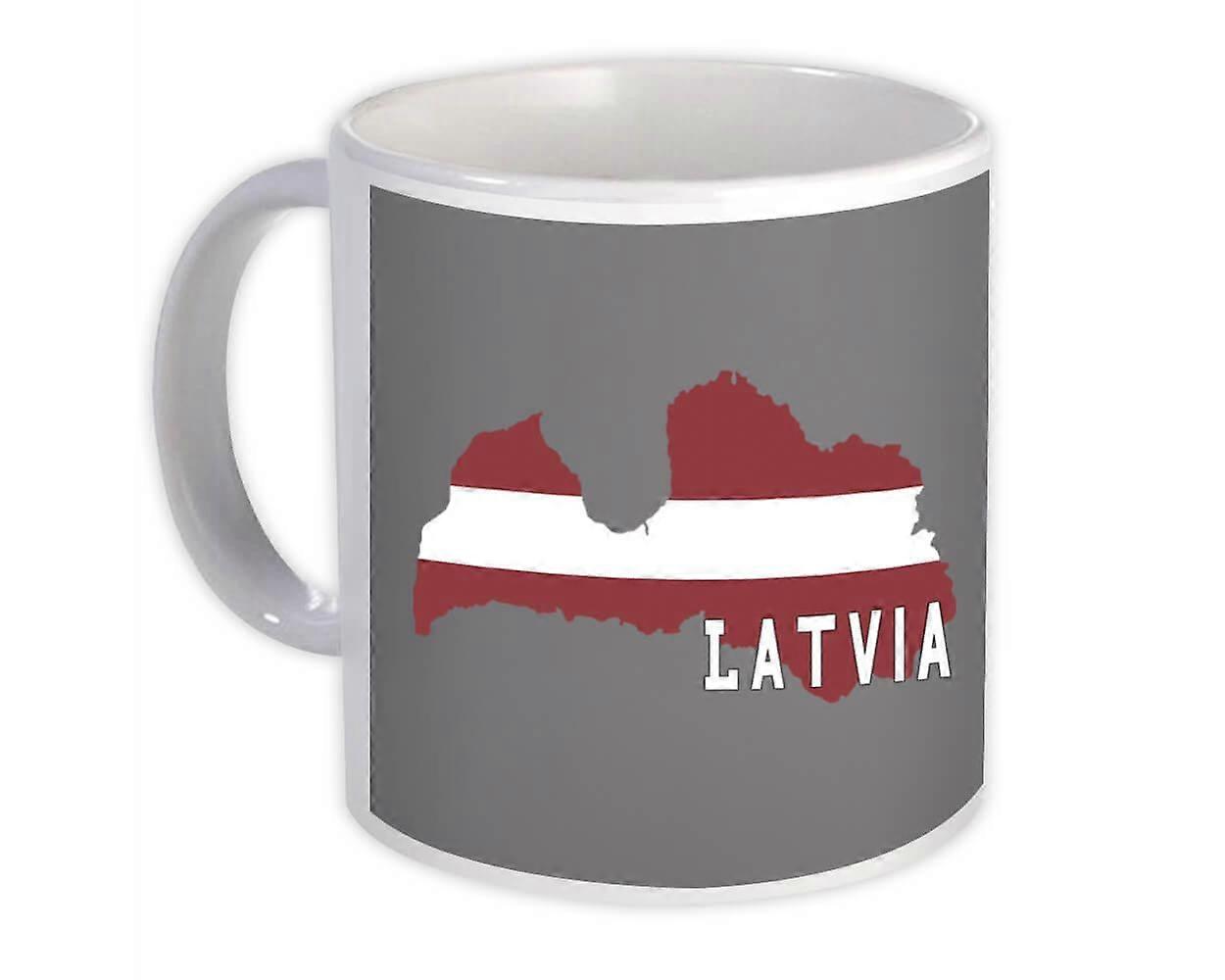 Gift Mug: Latvia Map Flag Country