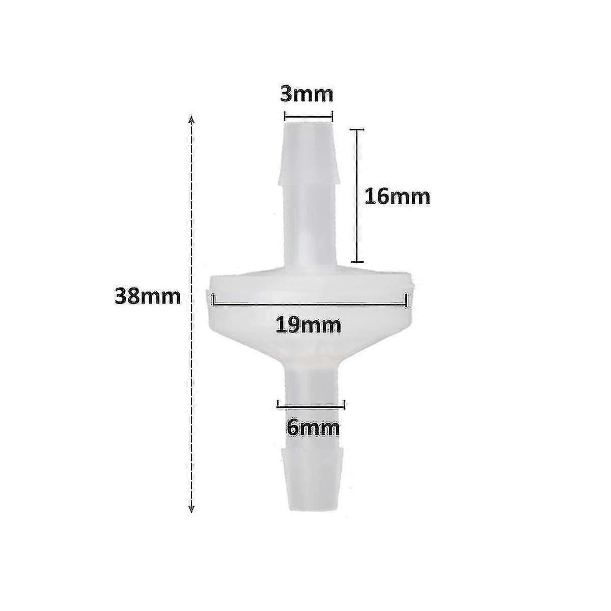 8Pcs 1/4Inch(6mm) PVDF One-Way Check Valve, Non-Return Reverse Flow Prevention for Pneumatic Systems